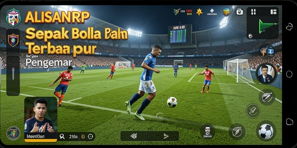 Tampilan gameplay seru dalam ALISANRP dengan aksi sepak bola yang dinamis.