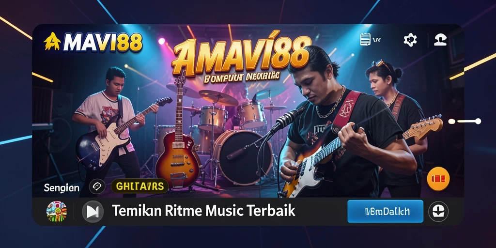 Screenshot AMAVI88 menampilkan antarmuka menarik saat bermain musik.