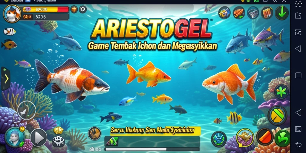 Tampilan gameplay seru ARIESTOGEL saat menembak ikan