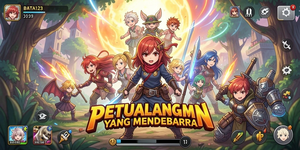 Tampilan gameplay seru di BATA123 dengan karakter anime favorit.
