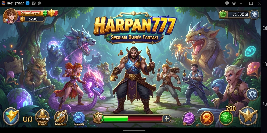 Tampilan permainan RPG penuh aksi di HARAPAN777.