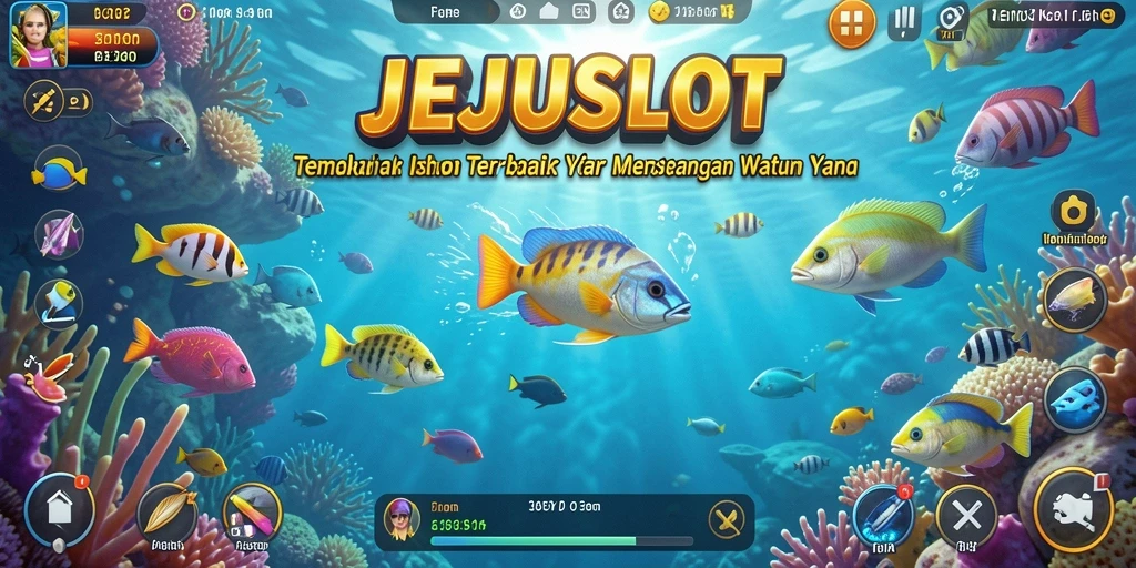 Tampilan gameplay seru dari JEJUSLOT saat menembak ikan.