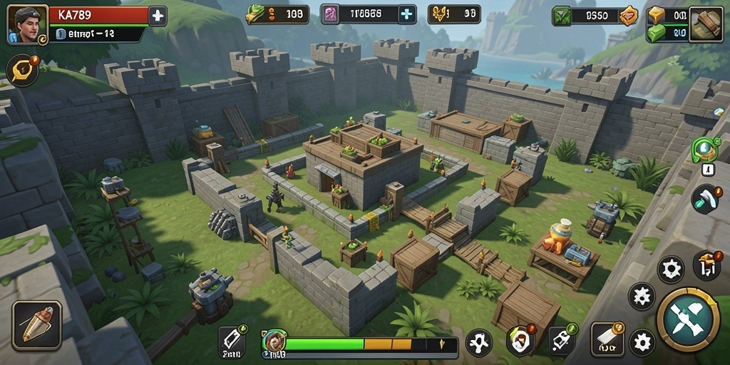 Screenshot KA789 menampilkan gameplay seru dalam pertahanan menara.
