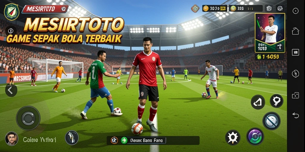 Tampilan gameplay <strong>MESIRTOTO</strong> yang mendebarkan dalam aksi sepak bola.
