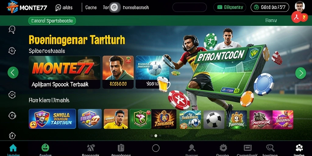 Tampilan utama gameplay taruhan olahraga di MONTE77.