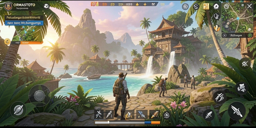 Screenshot gameplay ORMASTOTO menampilkan petualangan dalam dunia Open World.