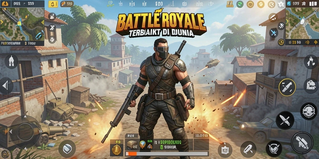 Tangkapan layar S9S9 menampilkan aksi seru dalam pertempuran Battle Royale.