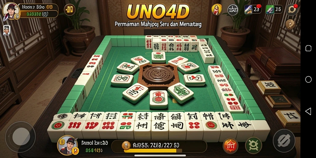 Tampilan menarik dari gameplay Mahjong di UNO4D.